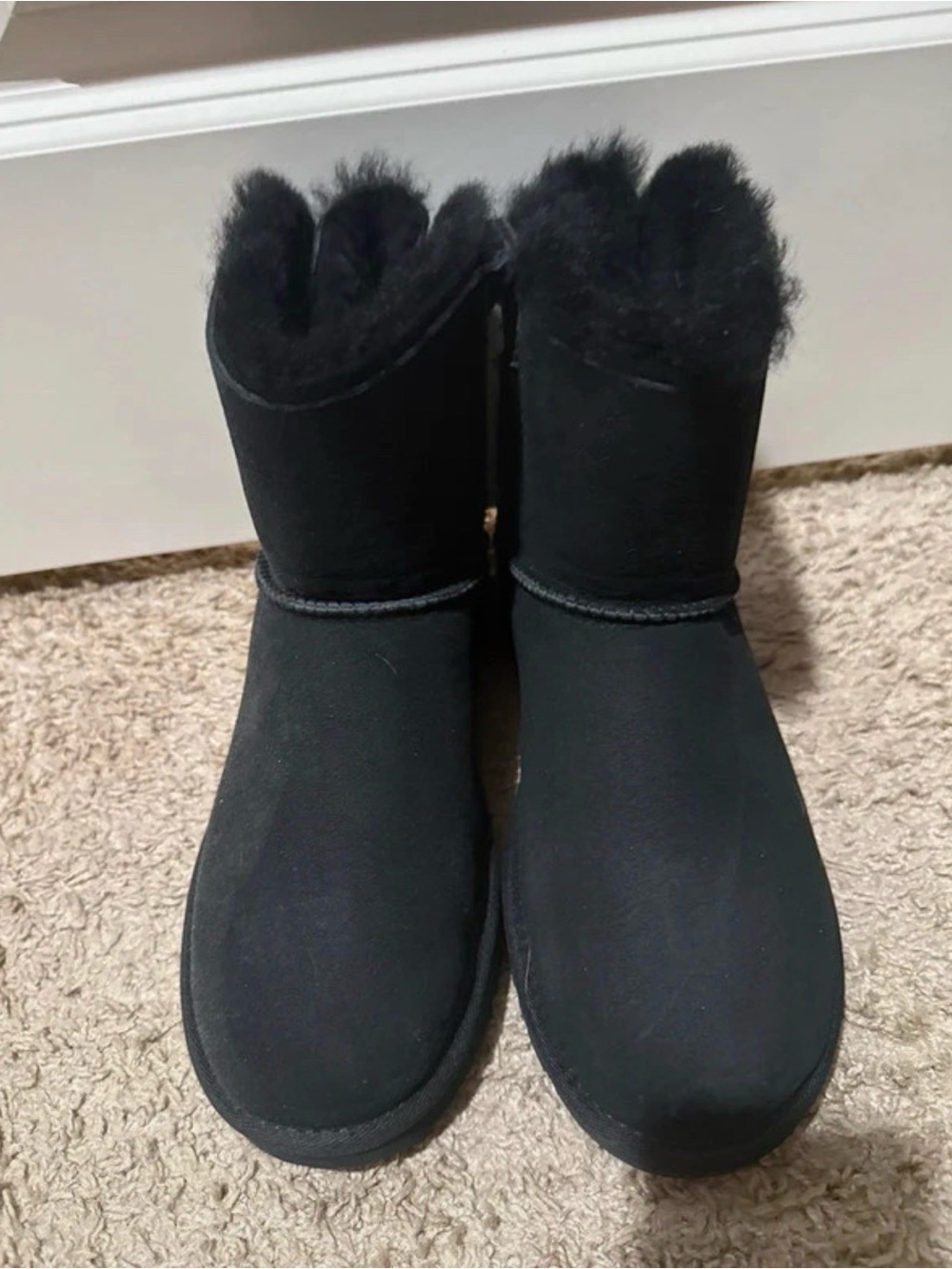 UGG Women's Short Black Shearling Winter Boots